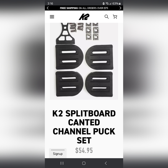 K2 Splitboard Canted Channel Puck Set Interface New! - Picture 1 of 4